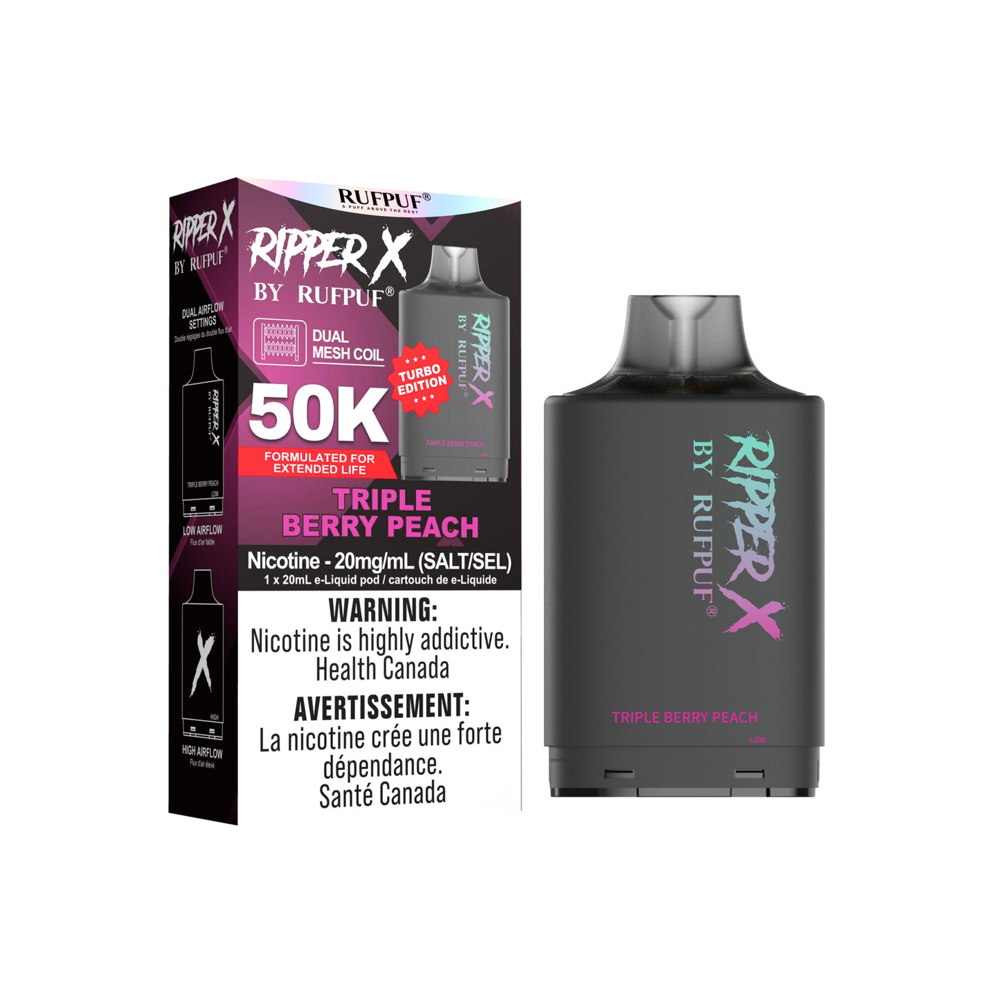 RIPPER X 35K Pod - 20mL Pre-Filled 20 mg/mL Salt Nicotine Pod
