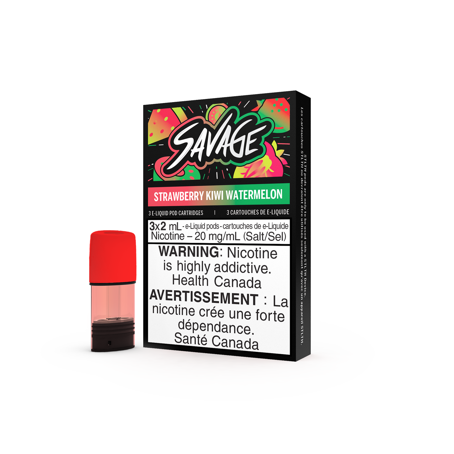 Savage STLTH Pods - Strawberry Kiwi Watermelon (3 Pack)
